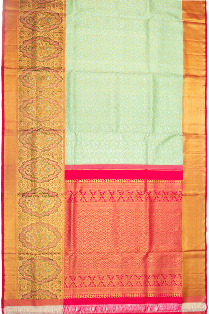 Kanchipuram Silk Jaal Pastel Green Saree