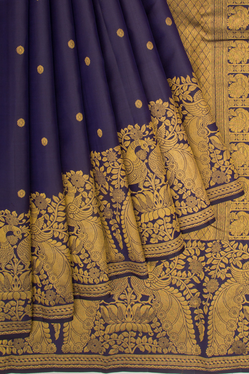 Kanchipuram Silk Butta Dark Blue Saree