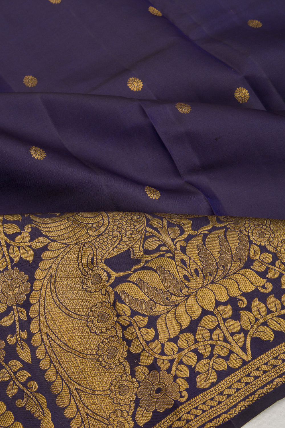 Kanchipuram Silk Butta Dark Blue Saree