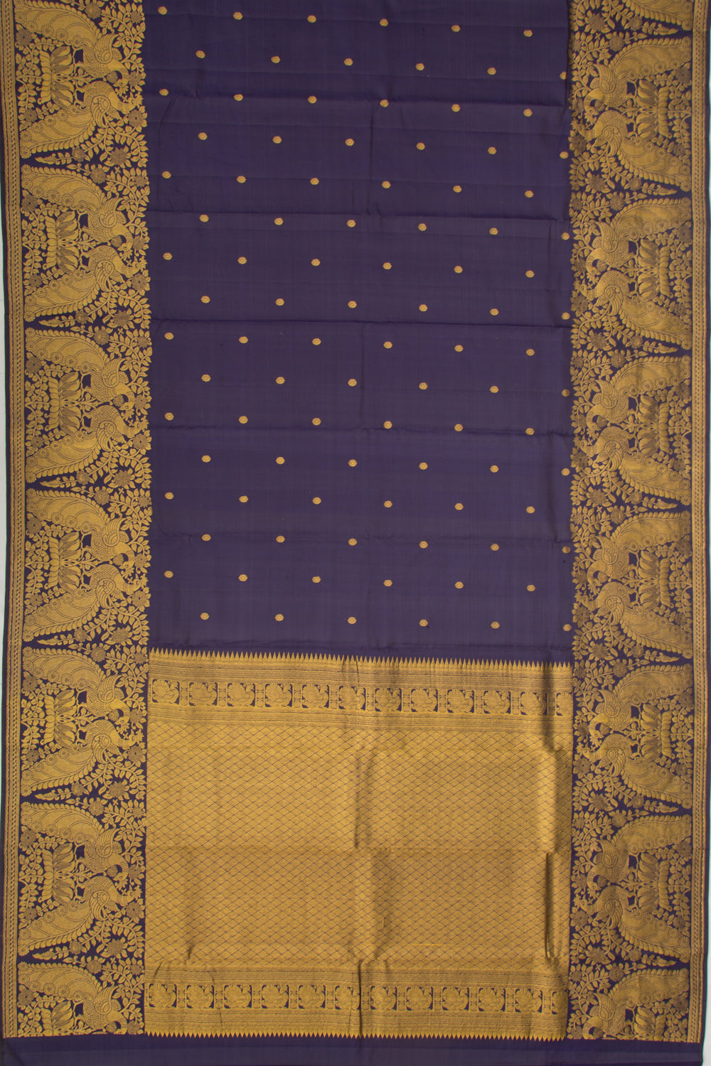 Kanchipuram Silk Butta Dark Blue Saree