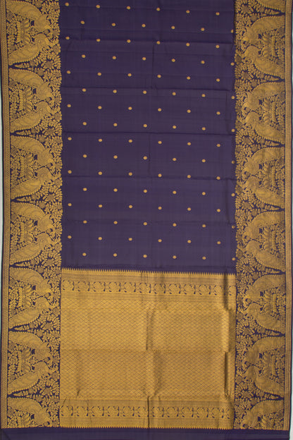 Kanchipuram Silk Butta Dark Blue Saree