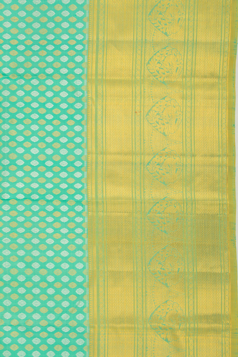 Kanchipuram Silk Brocade Sea Green Saree