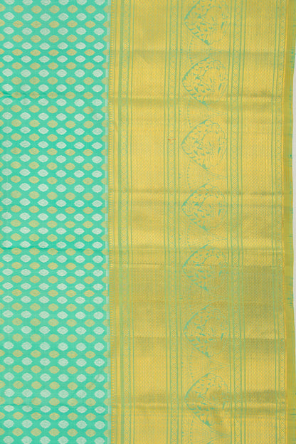 Kanchipuram Silk Brocade Sea Green Saree