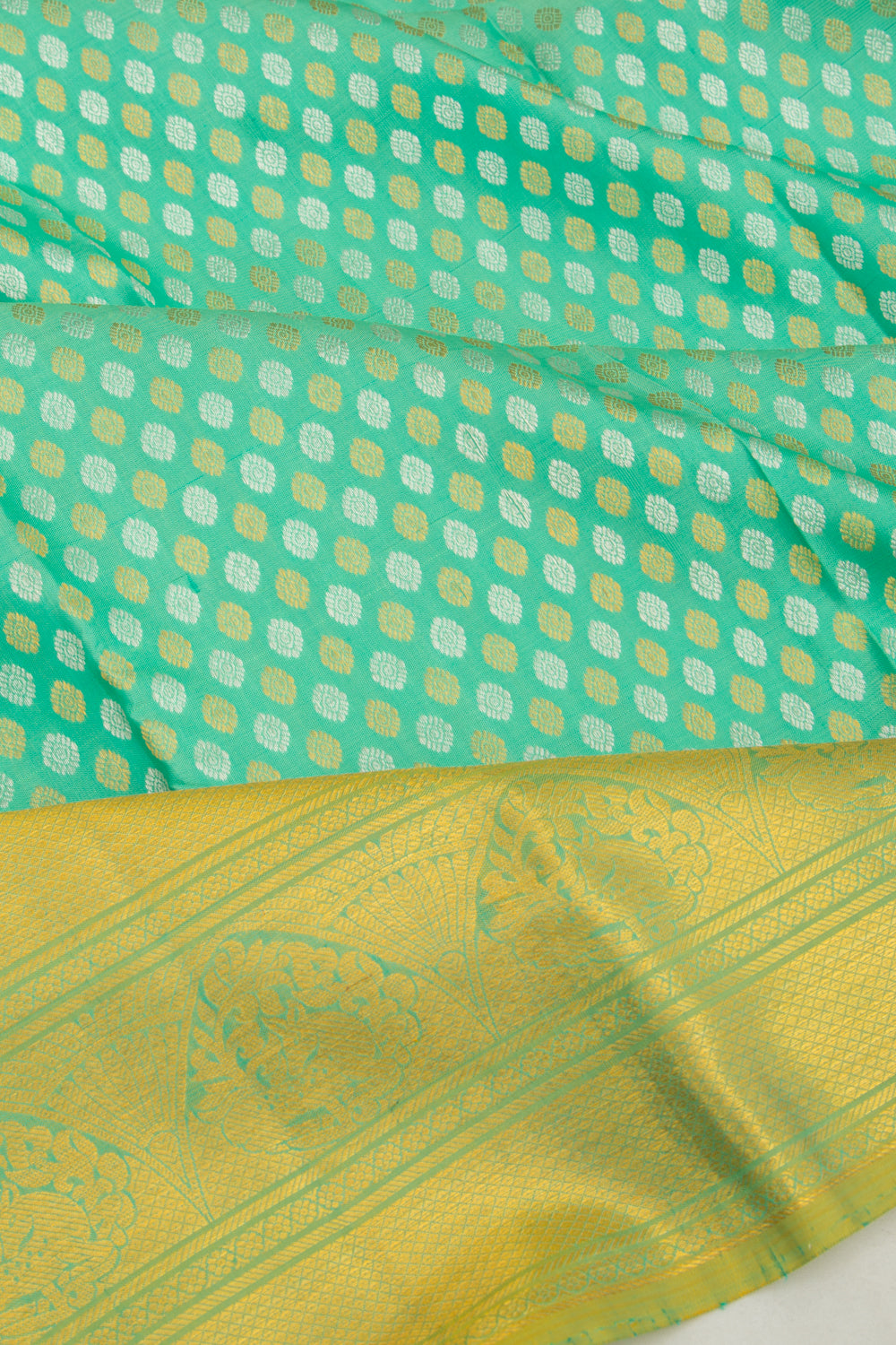 Kanchipuram Silk Brocade Sea Green Saree