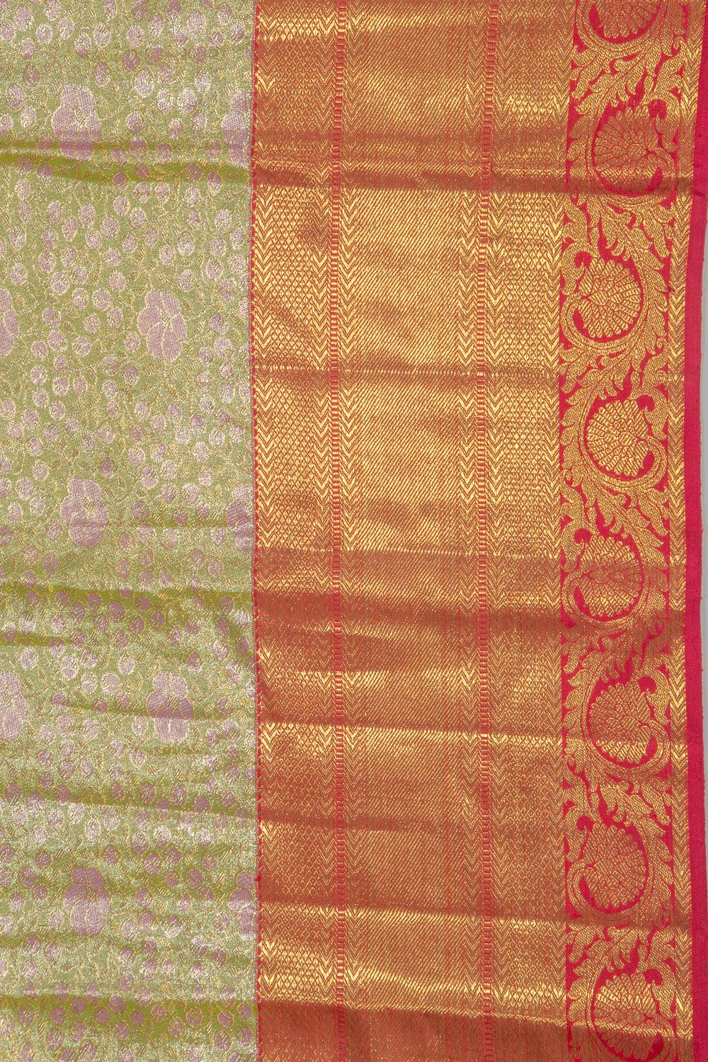 Kanchipuram Silk Tissue Brocade Green Saree
