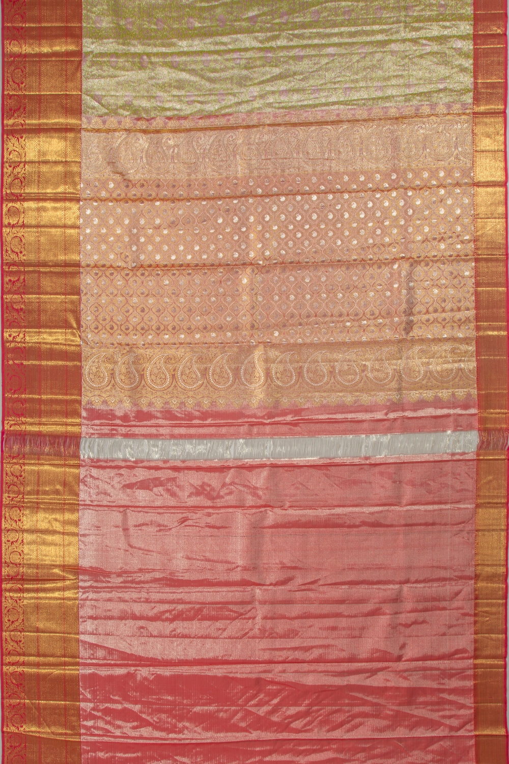 Kanchipuram Silk Tissue Brocade Green Saree
