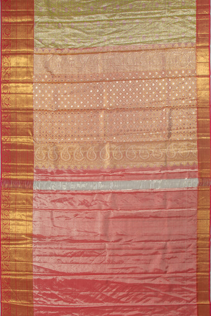 Kanchipuram Silk Tissue Brocade Green Saree