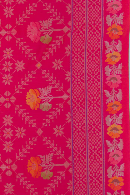 Banarasi Silk Jamdani Pink Saree