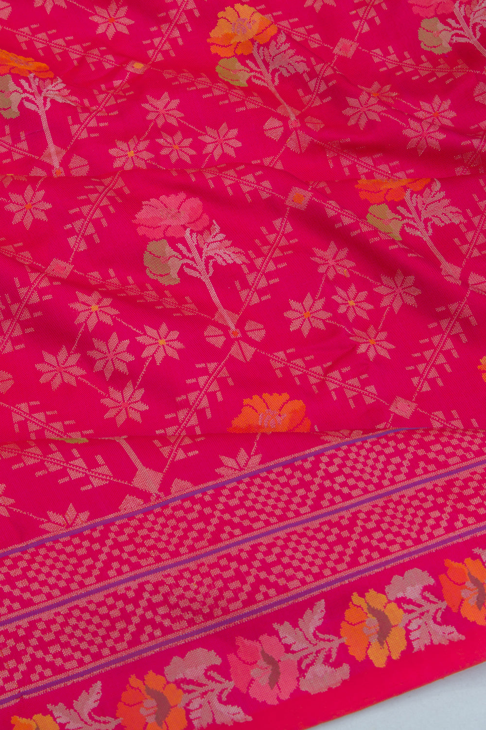 Banarasi Silk Jamdani Pink Saree