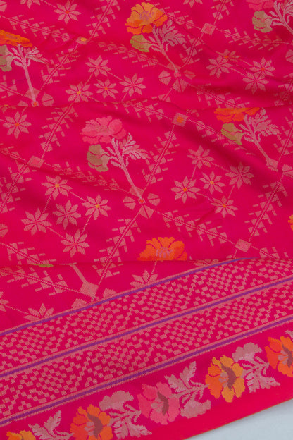 Banarasi Silk Jamdani Pink Saree