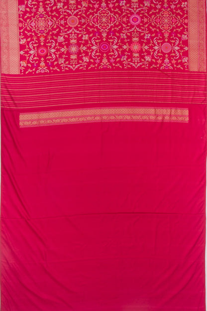 Banarasi Silk Jamdani Jaal Pink Saree