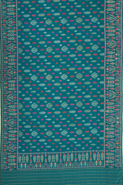 Banarasi Silk Jamdani Teal Green Saree