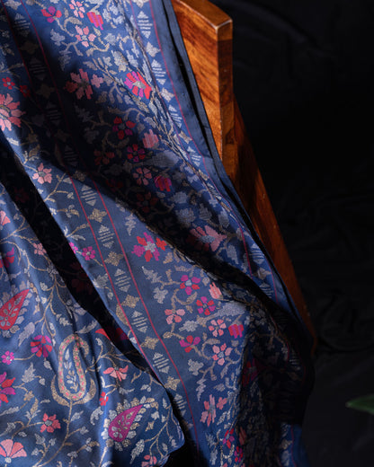 Banarasi Silk Jamdani Jaal Neelambari Saree