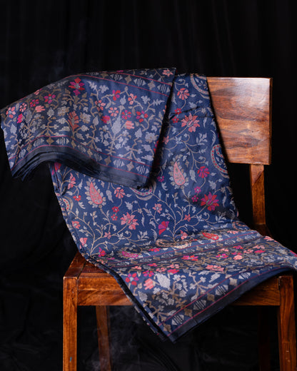 Banarasi Silk Jamdani Jaal Neelambari Saree