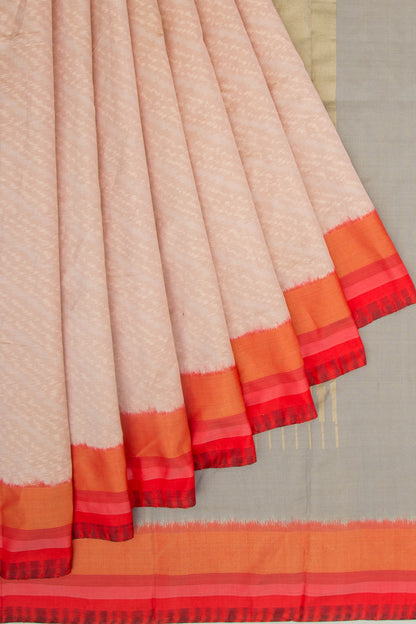 Pochampally Silk Ikat Cream Saree