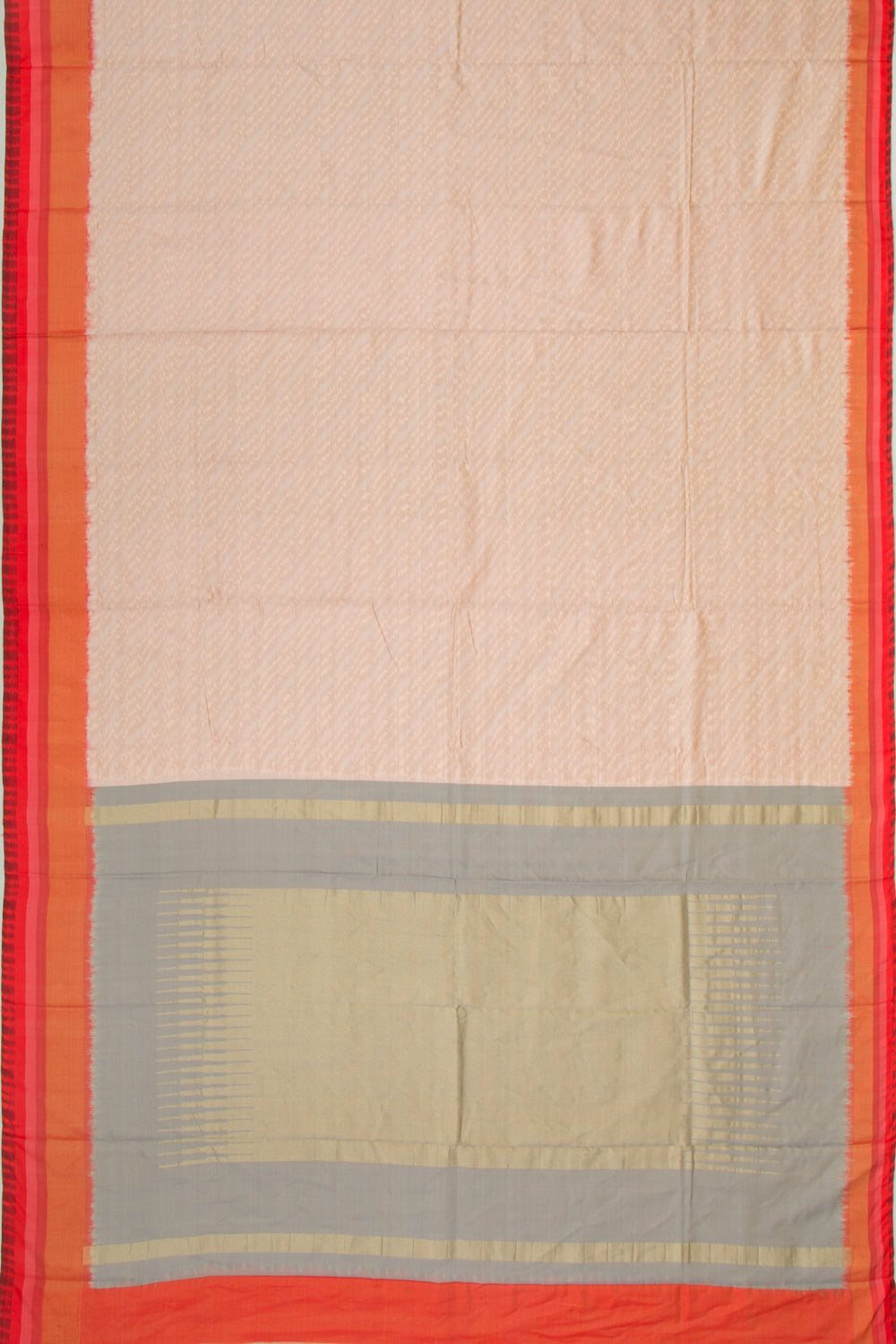 Pochampally Silk Ikat Cream Saree