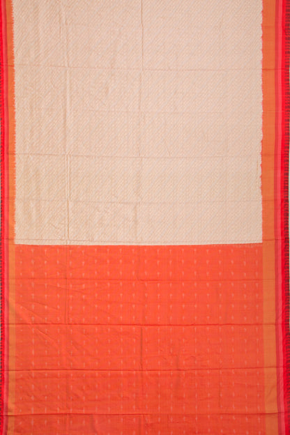 Pochampally Silk Ikat Cream Saree