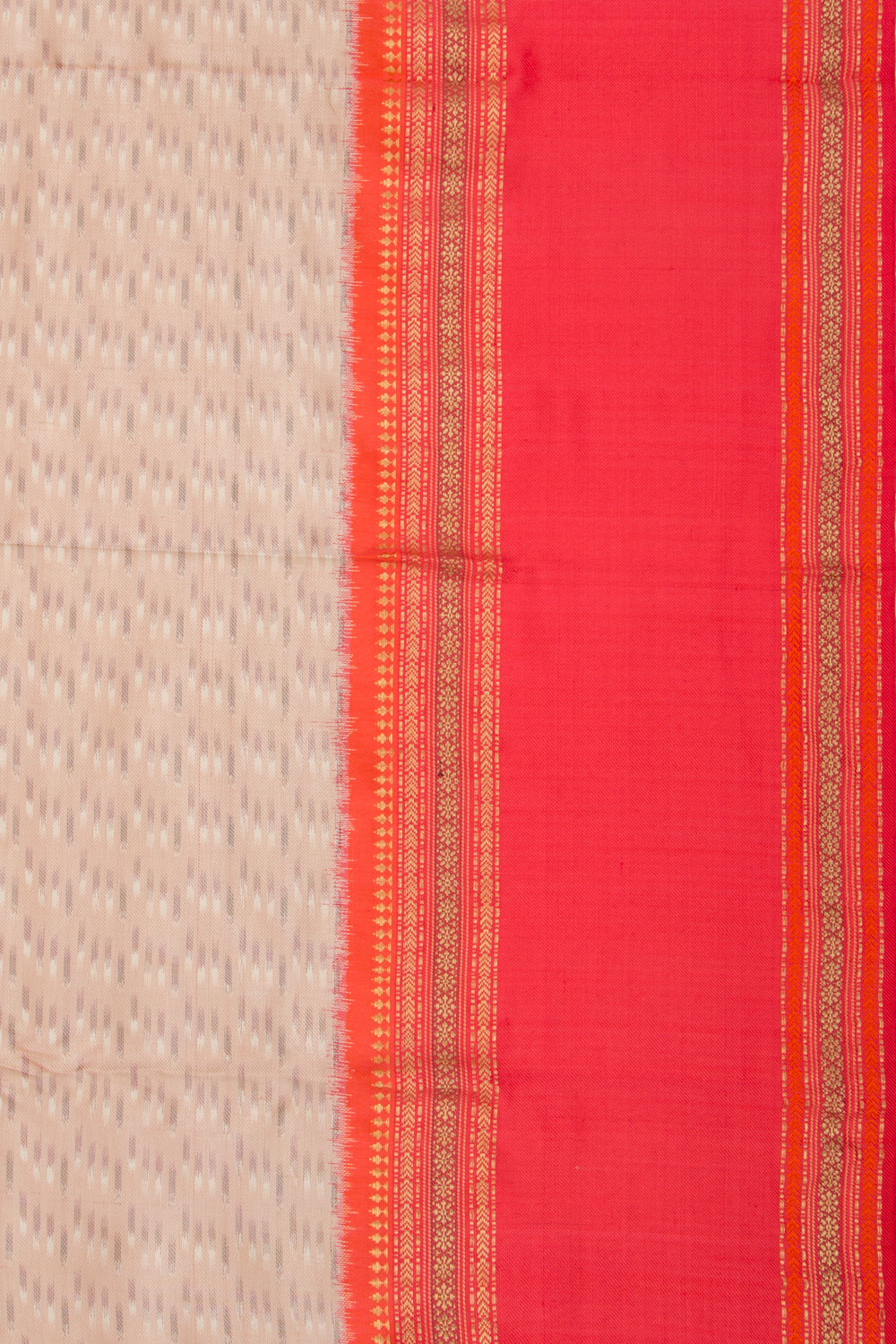 Kanchipuram Silk Ikat Twill Light Pink Saree