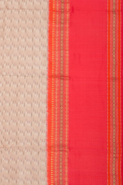 Kanchipuram Silk Ikat Twill Light Pink Saree