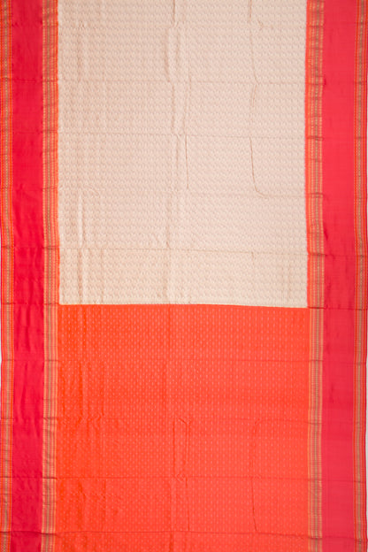 Kanchipuram Silk Ikat Twill Light Pink Saree