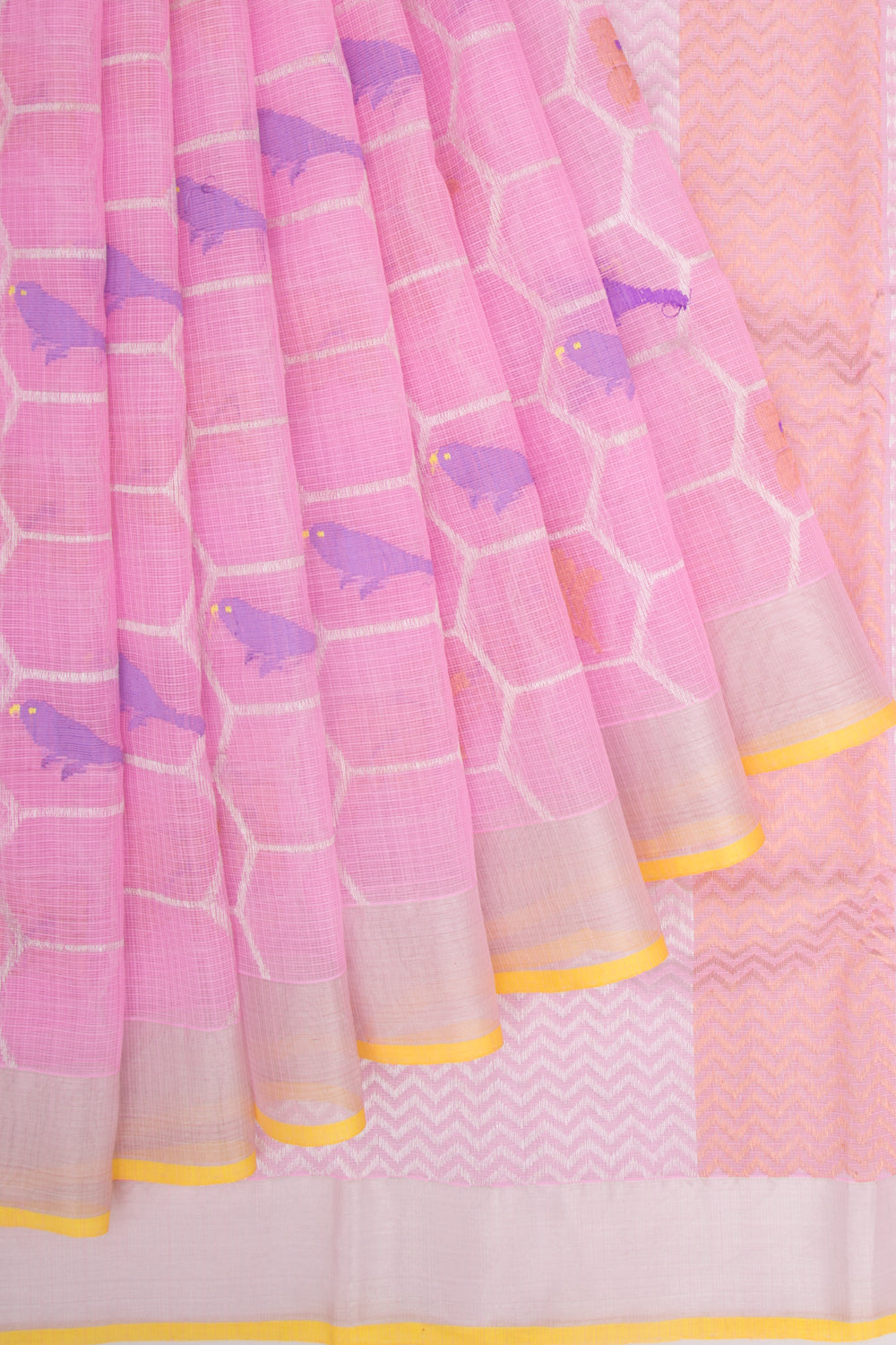 Kota Silk Brocade Pink Saree