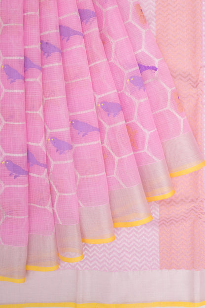 Kota Silk Brocade Pink Saree