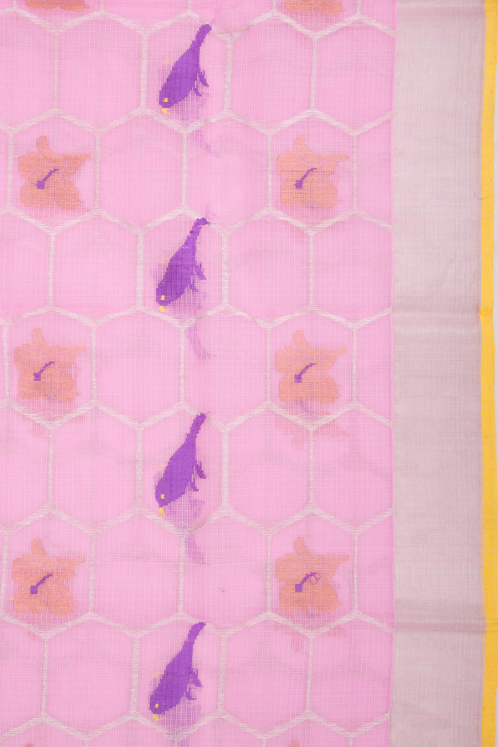 Kota Silk Brocade Pink Saree
