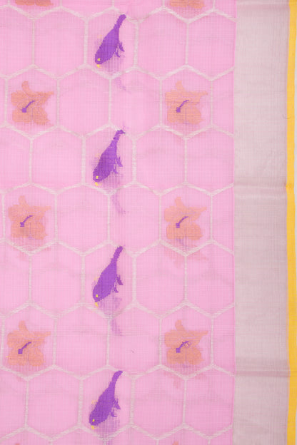 Kota Silk Brocade Pink Saree