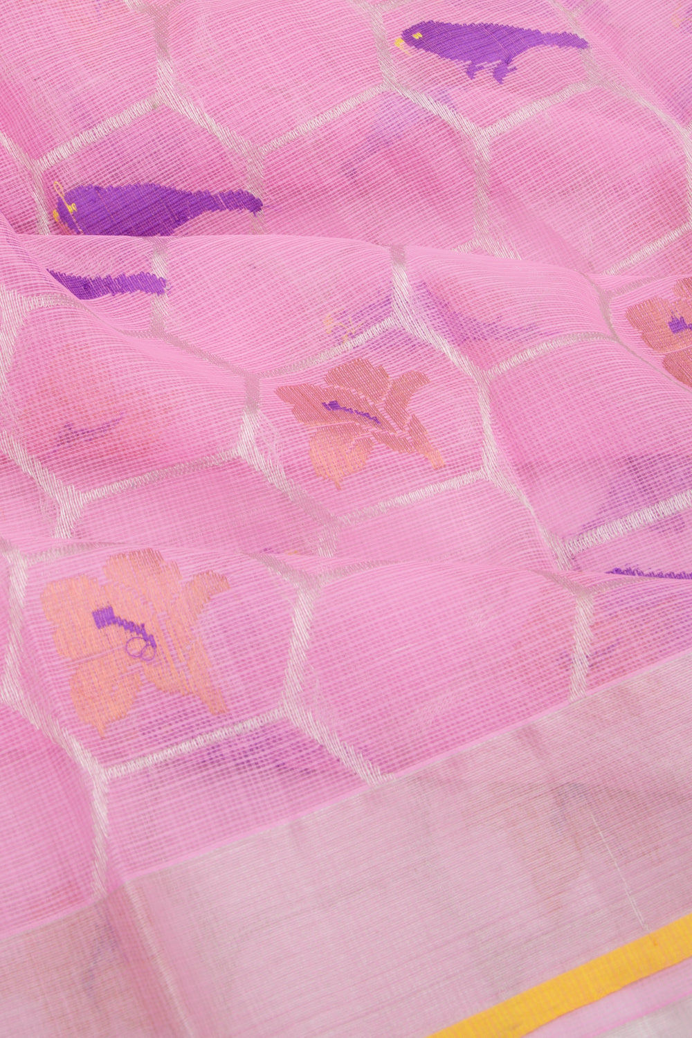 Kota Silk Brocade Pink Saree