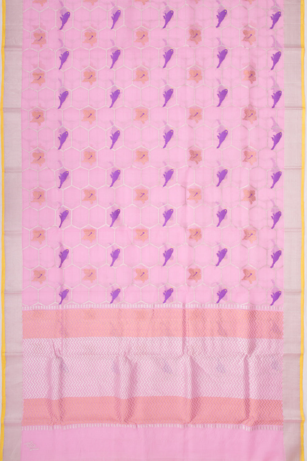 Kota Silk Brocade Pink Saree