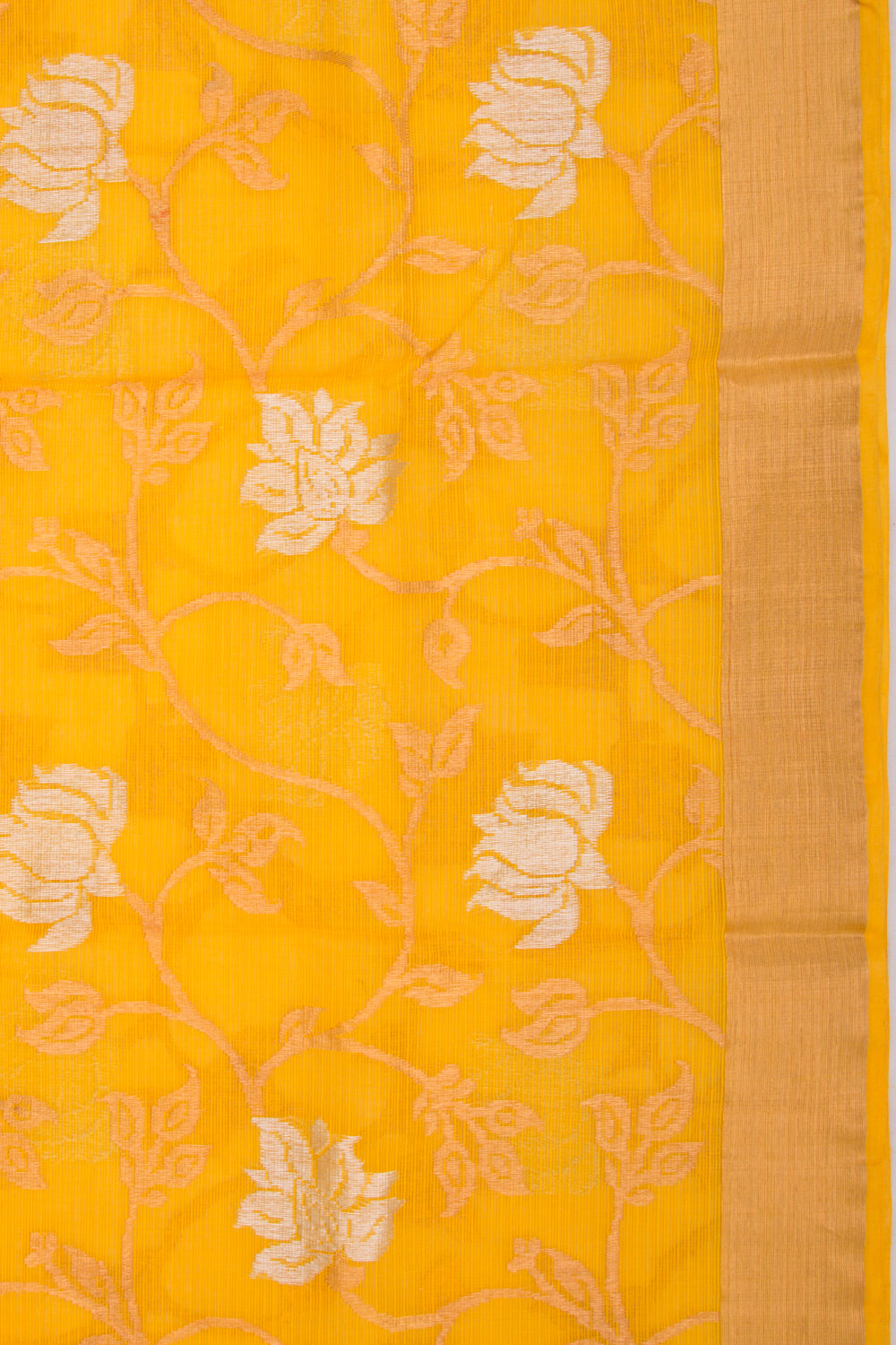 Kota Silk Jaal Yellow Saree