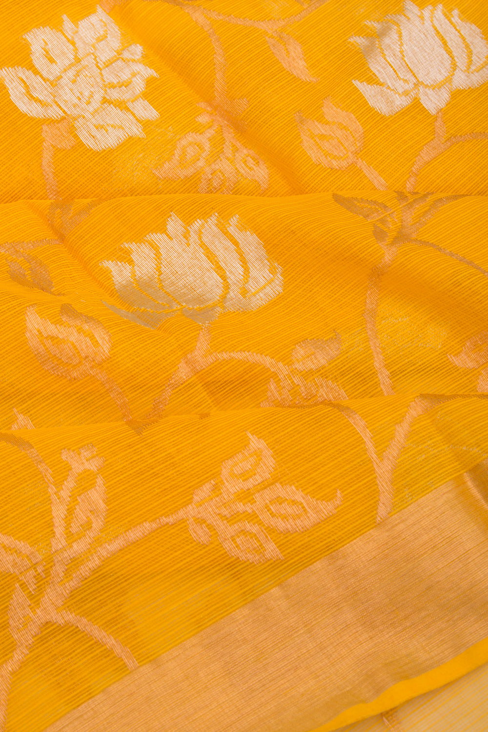 Kota Silk Jaal Yellow Saree