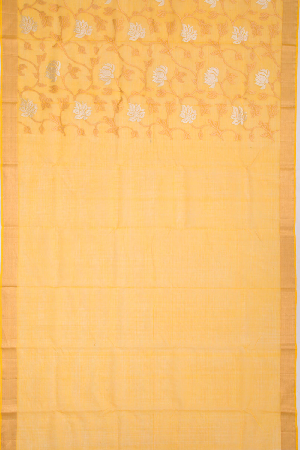 Kota Silk Jaal Yellow Saree