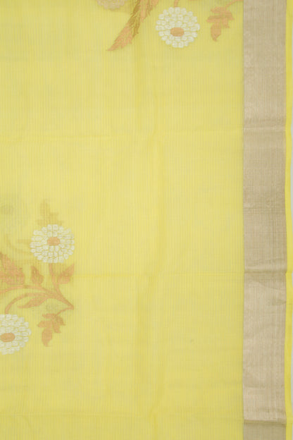 Kota Silk Butta Pastel Yellow Saree