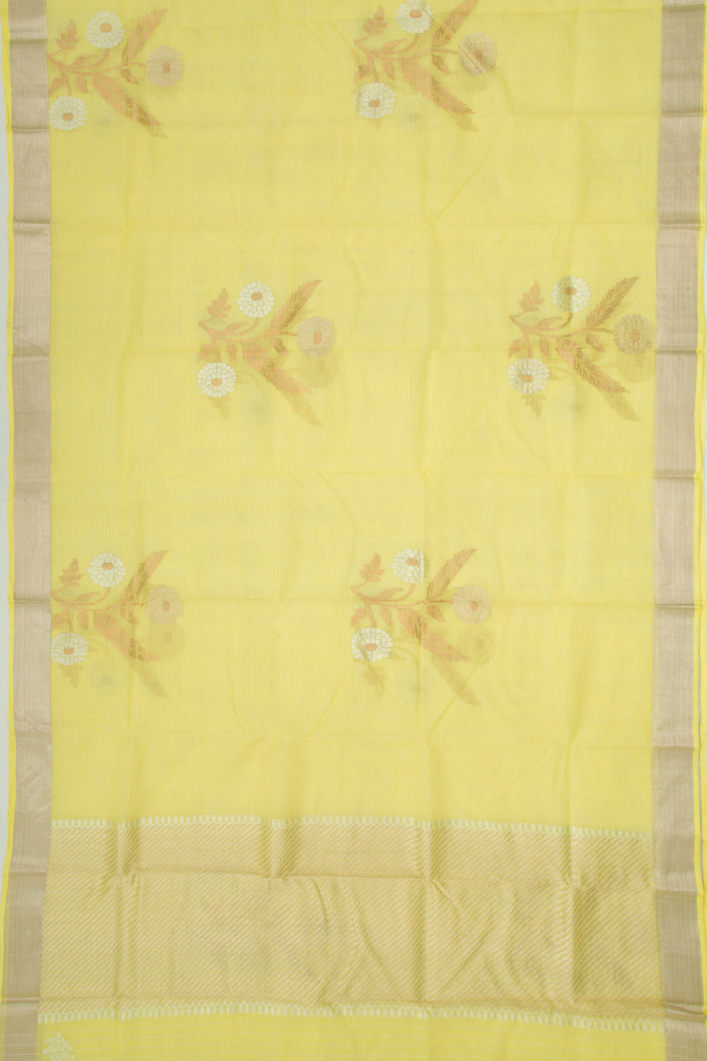 Kota Silk Butta Pastel Yellow Saree