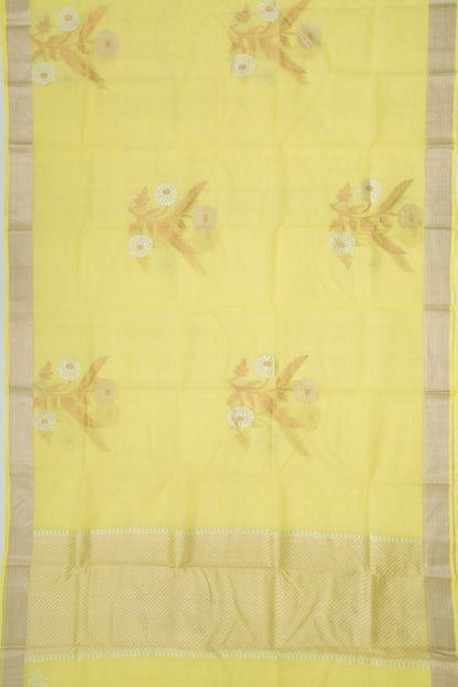 Kota Silk Butta Pastel Yellow Saree