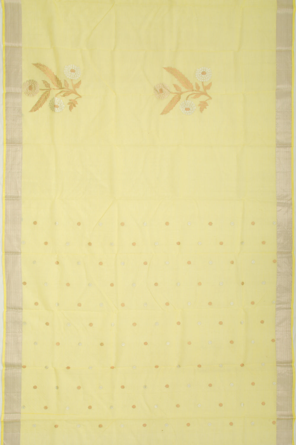 Kota Silk Butta Pastel Yellow Saree
