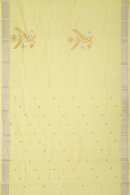 Kota Silk Butta Pastel Yellow Saree