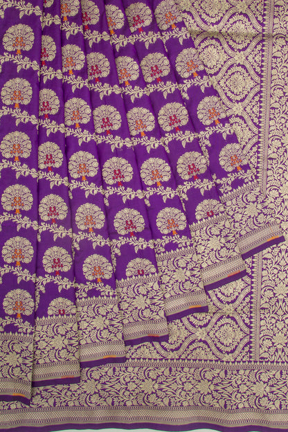 Banarasi Silk Brocade Purple Saree