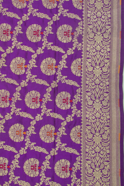 Banarasi Silk Brocade Purple Saree
