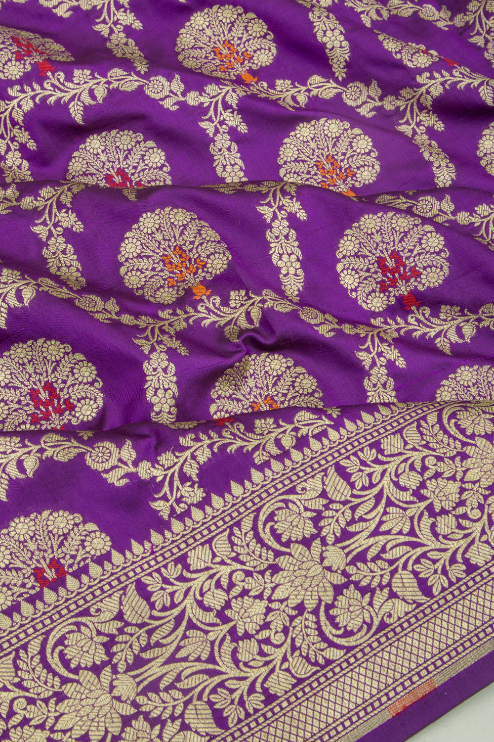 Banarasi Silk Brocade Purple Saree