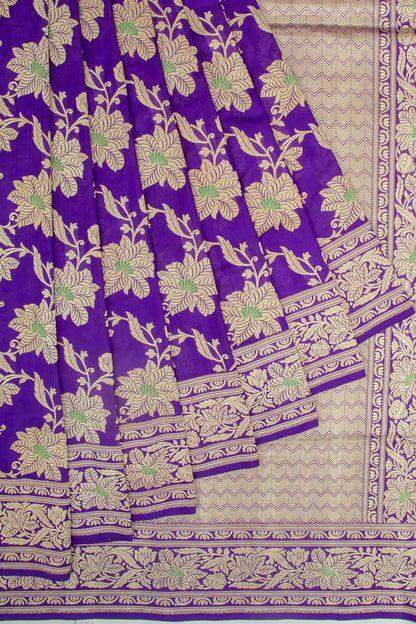 Banarasi Silk Jaal Violet Saree