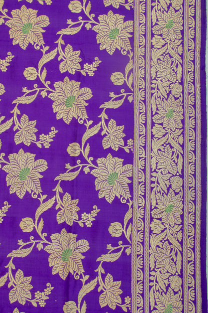 Banarasi Silk Jaal Violet Saree