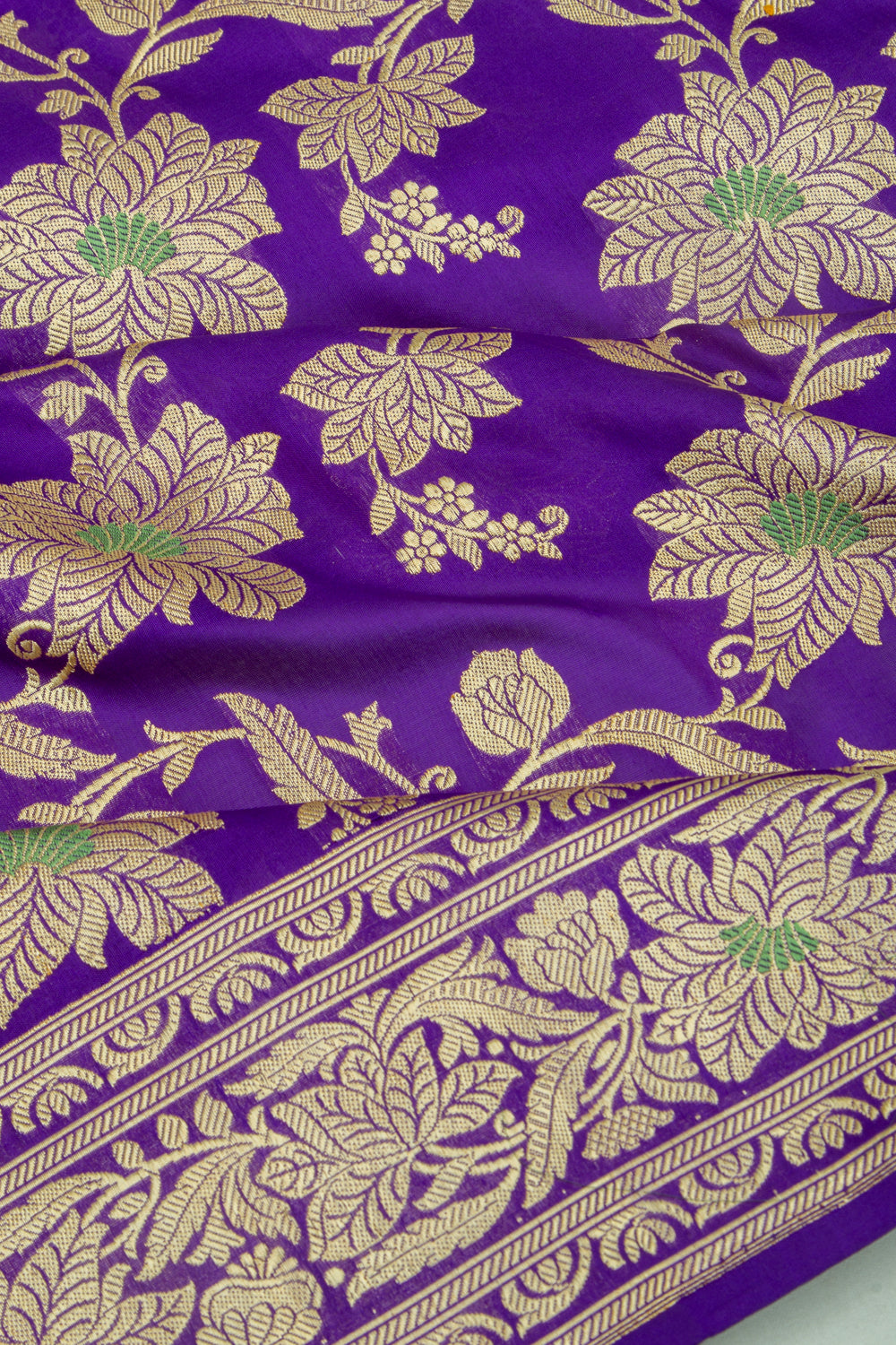 Banarasi Silk Jaal Violet Saree