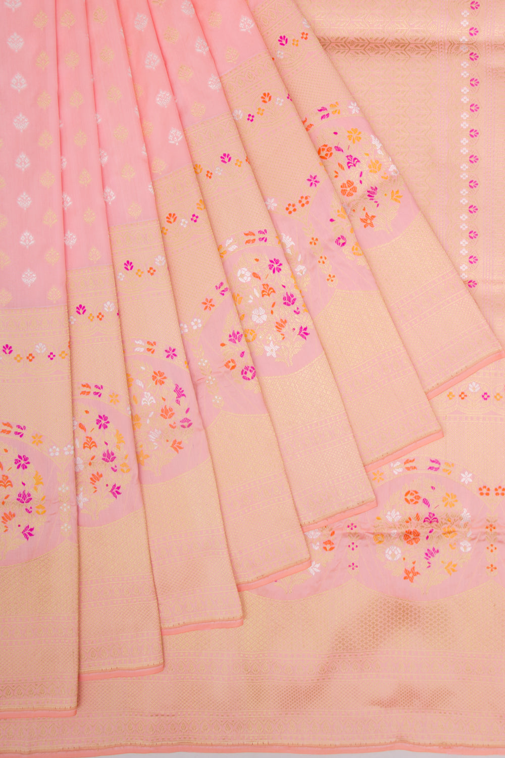 Banarasi Silk Butta Baby Pink Saree