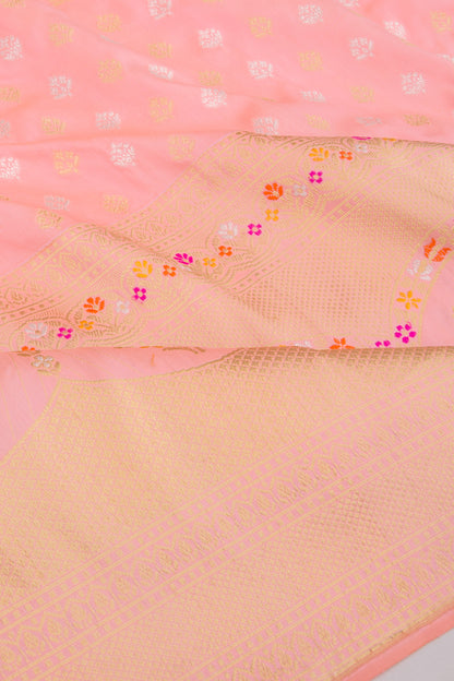 Banarasi Silk Butta Baby Pink Saree
