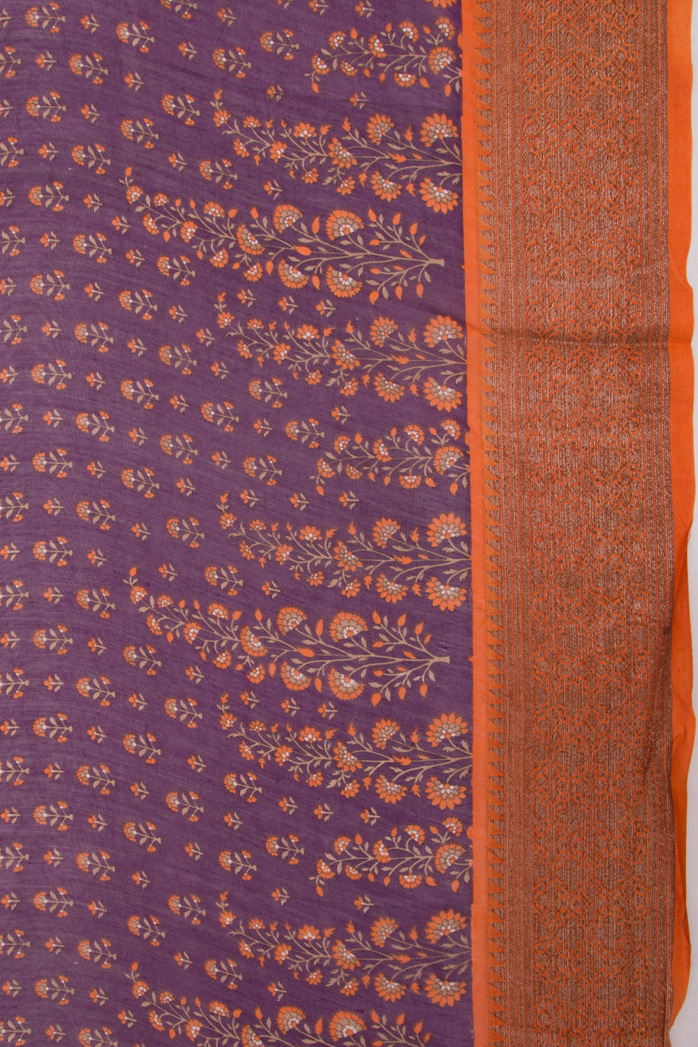 Chanderi Soft Silk Printed Purple Saree