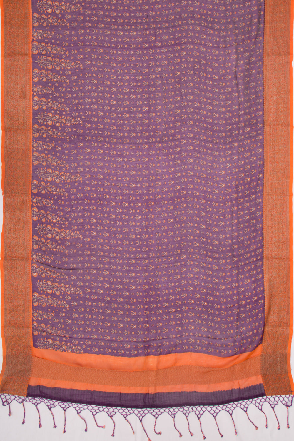 Chanderi Soft Silk Printed Purple Saree