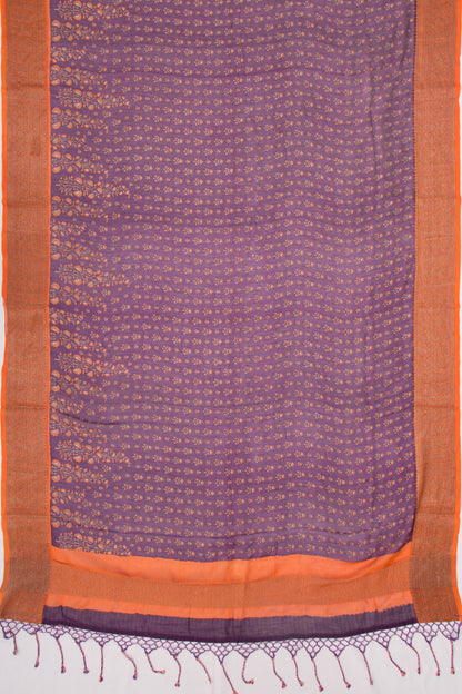 Chanderi Soft Silk Printed Purple Saree