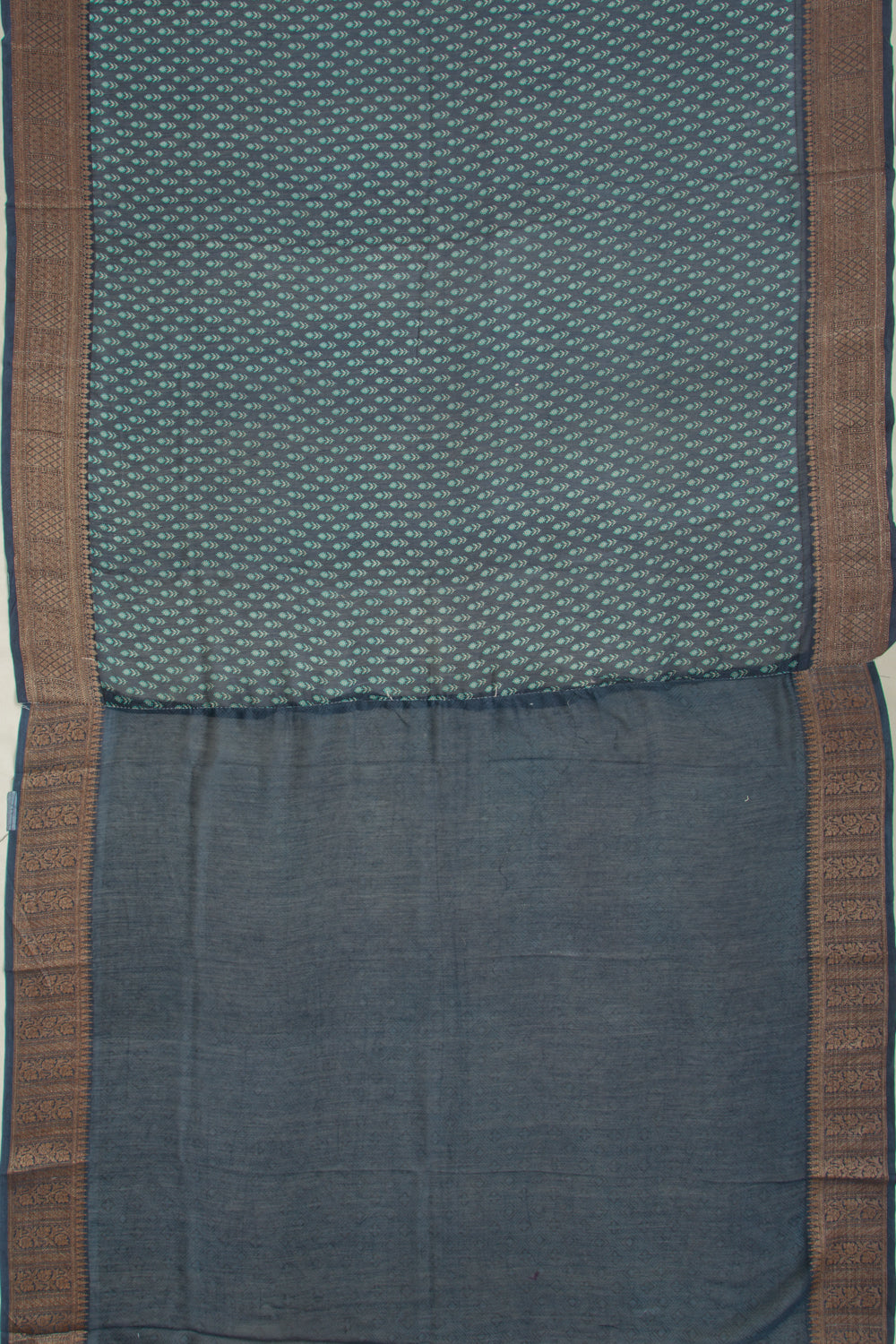 Chanderi Silk Floral Printed Dark Blue Saree